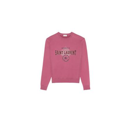 Saint Laurent Sweatshirt With Logo , Roze , Dames , Maat: M