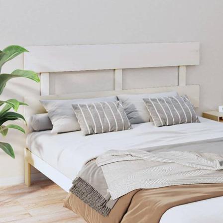 Vidaxl Sänggavel Vit 154x3x81 Cm Massiv Furu Vit