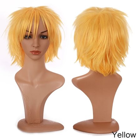 BENIHAIR Syntetisk Parykk Cosplay Parykk Hvit Rød Grønn Blå Rosa Gult Hår Kortlag Parykk Falsk Hårforlengelse Herre Kvinner Festparykk Lys oransje 12 