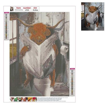 Cow Diamond Painting Kit Scottish Cow Highland Cow