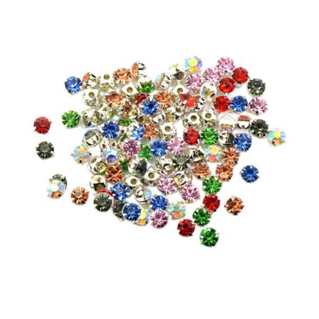 100x Lot Multicolor sy på strass utsmyckningar Smyckestillverkning