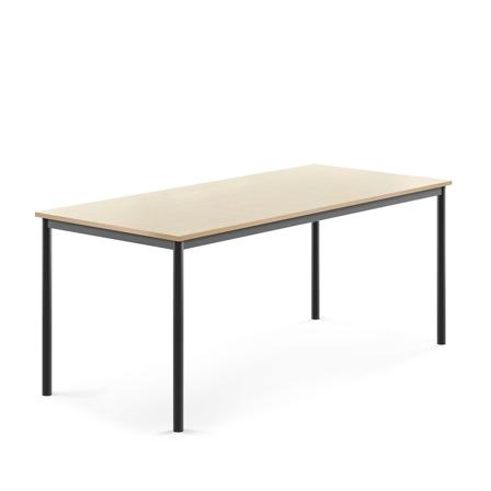 Tisch SONITUS, 1800x800x720 mm, Hochdrucklaminat Birke, anthrazit