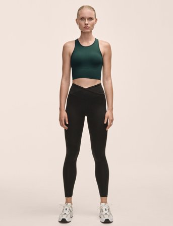 Casall Overlap High Waist Tights - Black - 44