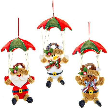 3 stk. Faldskærms juleophæng, 28*12 cm Julemand, Ha