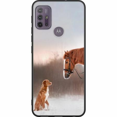Motorola Moto G30 Svart Skal Häst & Hund