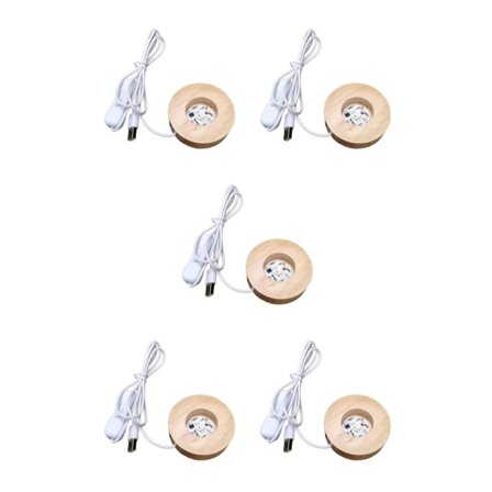 1/2/3/5 LED Nattljus Bas Akryl Display Hållare Lampa för Colorful Light 70x20mm 5PCS