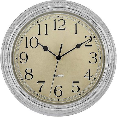 Hiljainen, tikittämätön pyöreä retro-kvartskello seinäkello (12 tuumaa) [HkkK]