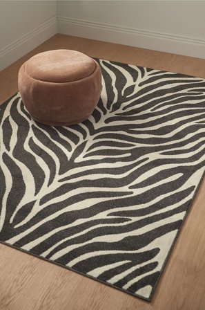 &Home - Tæppe Lotus Zebra - Hvid - Fladvævede tæpper - 200X290 - Fra Homeroom