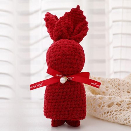 Kaninhåndkle vaskeklut VINRØD