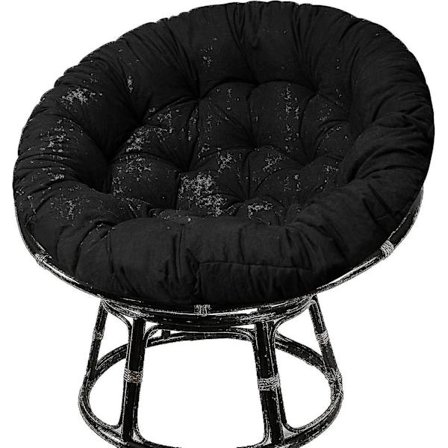 Papasan stolsdyna, tuftad förtjockad Papasan kudde, dubbla Papasan kudde med 8 halkfria band (1 set) (svart)