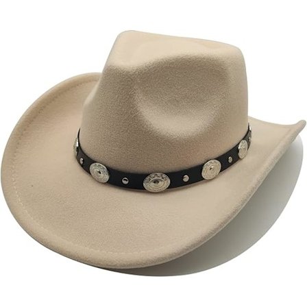 Cowboyhatt for kvinner, Westernhatt for menn, Cowboyfilthatt, justerbar utendørshatt med formbar kant