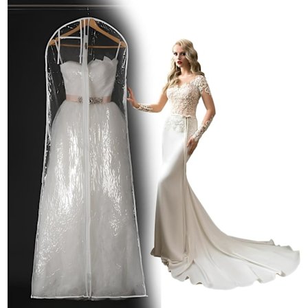 Klädskydd: Transparent lång klädväska 180 cm - för aftonklänning bröllopsklänning