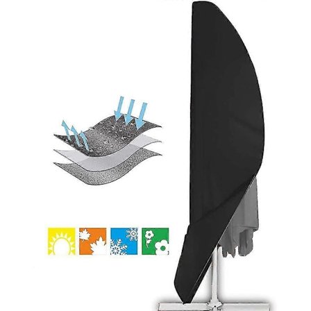 Skydd för Hängparasoll, Parasollskydd för 2,4 m Fristående Parasoll med Dragkedja, Vattentåligt Tyg