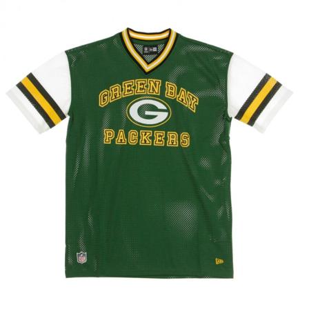 New Era, Casacca NFL Stripe Sleeve T-Shirt Grepac Zielony, Mężczyzna, Rozmiar: M