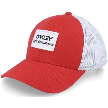 Oakley - Rouge trucker Casquette - B1b High Definition Optics Patch Red Line/White Trucker @ Hatstore