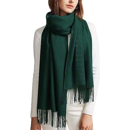 Lämmin syyshuivi naisille, yksivärinen puuvillahuivi tupsuilla/hapsuilla, yksivärinen ruutukuvioinen pashmina XL -huivi, monitoiminen stola