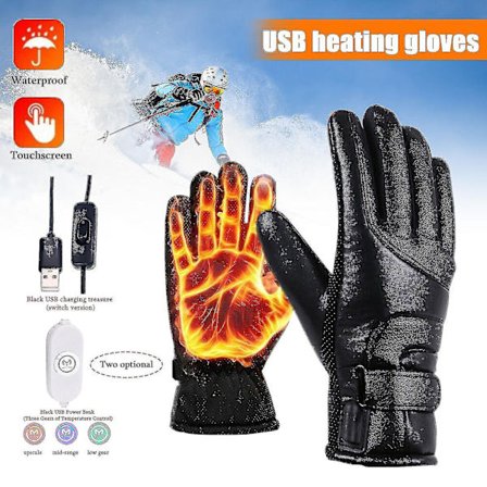 Sähköiset USB-ladattavat paristokäyttöiset talviset kädenlämmitteiset lämmitetyt hanskat ulkokäyttöön (kytkinmalli)