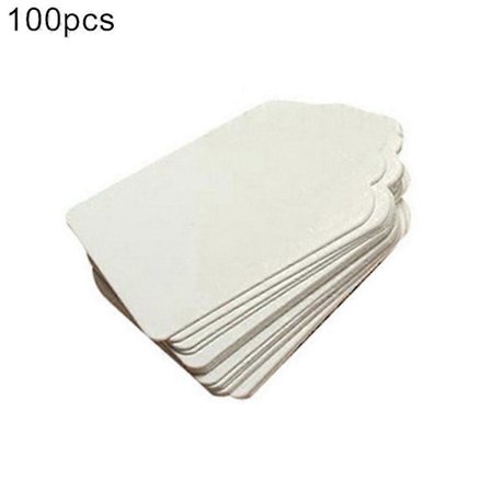 100 stk Kraftpapir Hengende Etiketter 5x3cm DIY Bryllup Fest Gave Dekorasjon Hvit