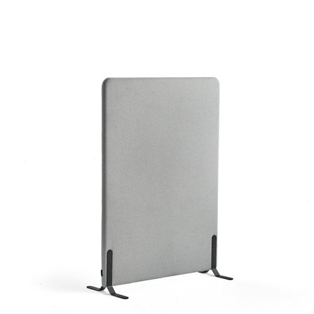 Raumteiler ZONE, 1360x1000x46 mm, Stoff Etna, schwarze Beine, hellgrau