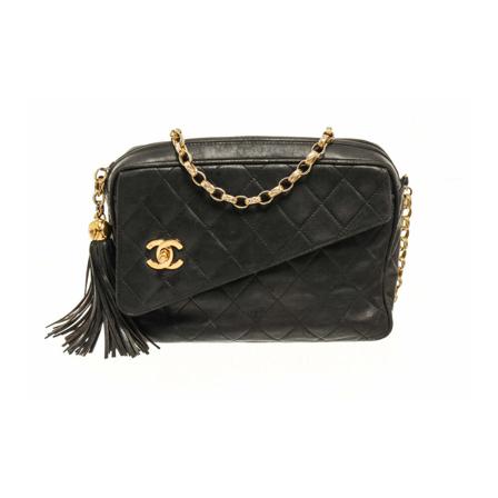 Chanel Vintage Pre-owned Shoulder Väska svart, Dam Vintage Väskor, Dam, Storlek: ONE SIZE