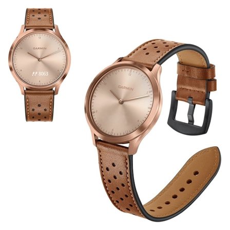 Garmin Vivoactive 3 / Vivomove HR klockarmband i äkta läder - Brun
