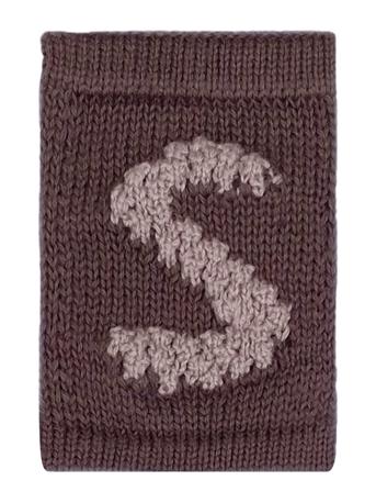 Knitted Letter S, Nature Brown Smallstuff