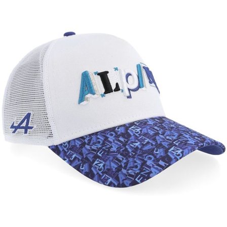 New Era - Motor Vit trucker Keps - Alpine F1 26 All Over Print Visor Stine/Navy A-Frame Trucker @ Hatstore