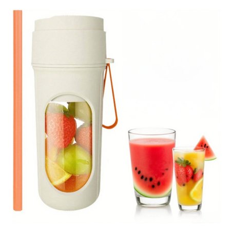 Bærbar Blender 450ml med 12 rustfrie blade & USB-C opladning - Knuser is, lækagesikker kop til smoothies, rejser, camping, fitness