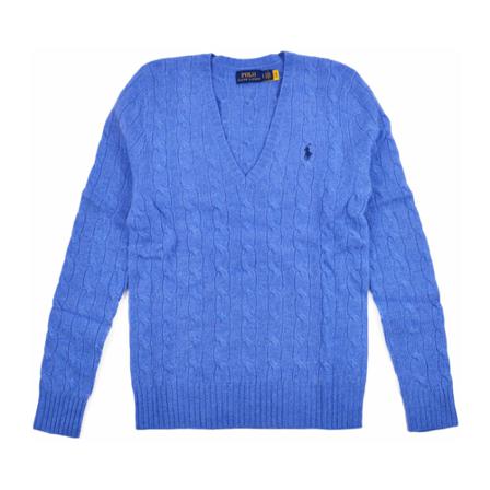 Ralph Lauren, V-neck Knitwear Blauw, Dames, Maat:S