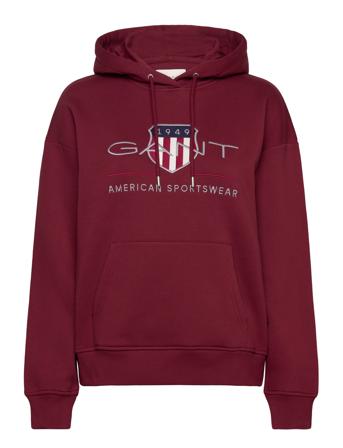 Rel Archive Shield Hoodie Hettegenser Genser Burgunder GANT*Betinget Tilbud