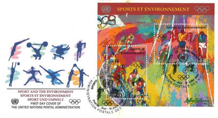 FN Geneve - Olympiske lege - FDC med miniark