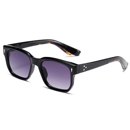 Retro Klassiska Rektangulära Solglasögon Kvinnor Märke Designer Nyanser UV400 Män Gradient Fyrkantiga Nitar Solglasögon