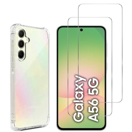 Stødabsorberende cover til Samsung Galaxy A56 5G og 2 hærdede glas skærmbeskyttelse Phonillico