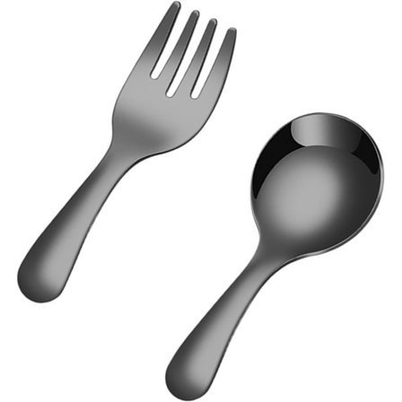 2-delt multifunktionel ske gaffel bestik bærbar kompakt bestiksæt perfekt til camping vandreture og udendørs madlavning