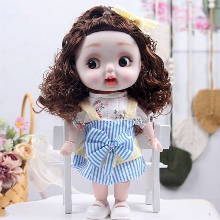 28 cm Morsom Ansiktsdukke - Søtt og Sært Uttrykk, Klemmbar Samleleke, Flott Gave til Barn