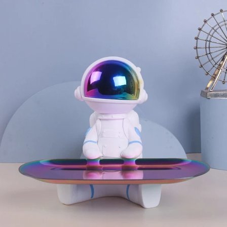 Rymdman Staty Förvaringsbricka Rymdman Skulptur BLÅ Blå