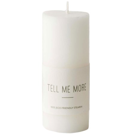 Tell me more Blokklys stearin, 4 x 10 cm, small' - 'Hvit