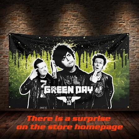3 x 5 FT G-Green Days Flag Banner Musikplakat Eventyr Tapet Baggrund Havefest Banner Værelse Garage Stue Dekoration ZZZ1203 120 x 180cm