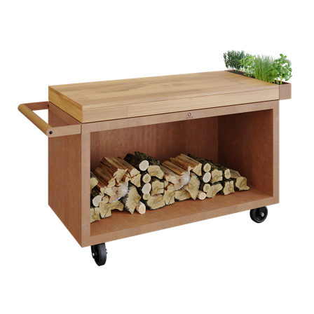 OFYR OFYR Mise en Place Table Corten 135 PRO TW Arbetsbord 135 x 65 cm Skärbräda i teak, Utemöbler