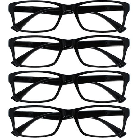 Company Black Læsebriller Value 4 Pack Designer Style Mænd Kvinde RRRR92-1 +3.50 Sort Black