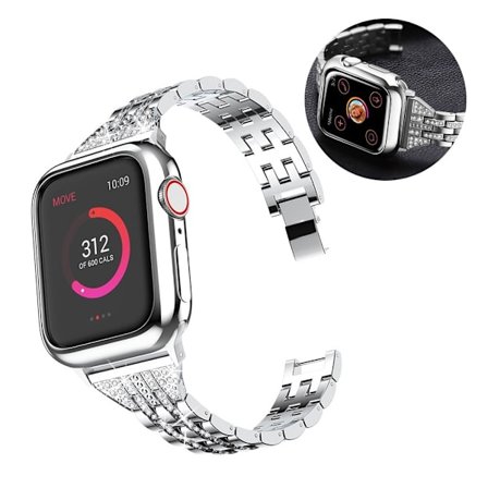 Apple Watch Series 5 44mm hållbar rhombus klockarmband - silver