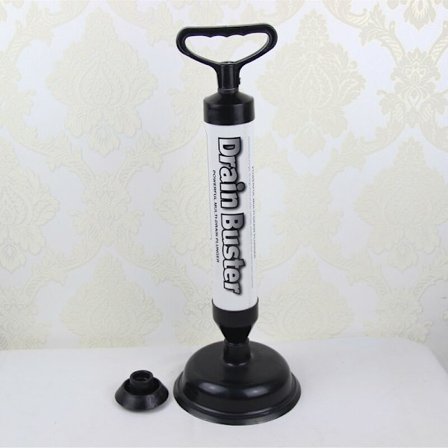 Kraftfull toalettrensare med 2 sugkoppar, högtrycks-ABS för badrum, toalett, badkar, dusch, diskho