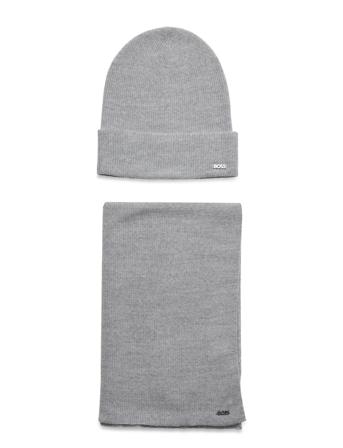 Livi_Set Accessories Headwear Winter Scarves Grå BOSS*Betinget Tilbud