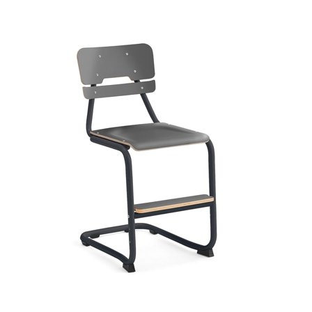 Classroom chair LEGERE III, H 500 mm, anthracite, anthracite