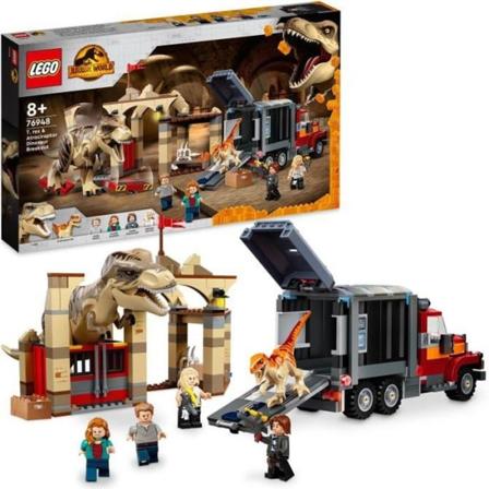 LEGO 76948 Jurassic World T. Rex og Atrociraptor flugt, dinosaurer med lastbil og minifigurer, fra 8 år og opefter Flerfärgad