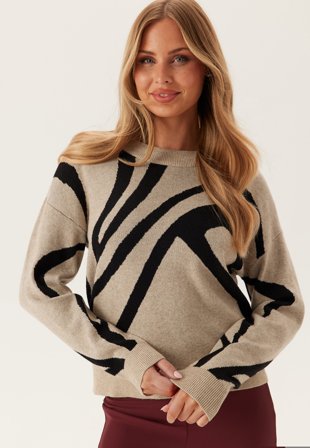 VILA-Vitif Jacquard L/S KNIT TOP KN-L