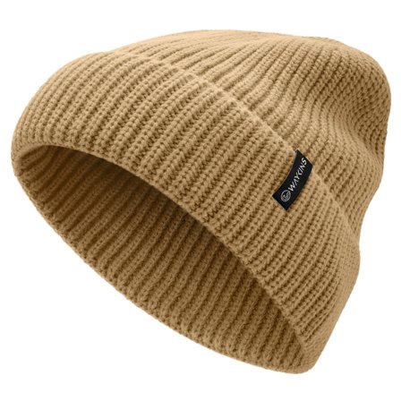 Baltic | Gorro de punto de canalé de acrílico color arena para hombres - Gorros de punto