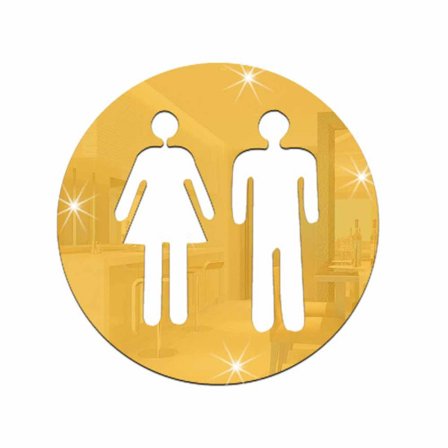 Krydsede Ben (Stil 2 Guld) Sjov Badeværelse Toilet Dør