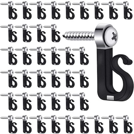 40 stk. skruekroge, udendørs og indendørs lampeholderkroge, med bor Q-kroge, let at frigøre udendørs LED-lyskæder