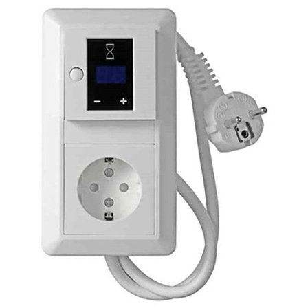 Elko EKO07087 Timerkit med timer, jordat 1-vägs uttag och sladd, Strömbrytare & vägguttag